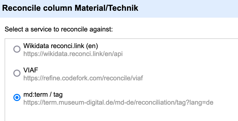 Screenshot from OpenRefine