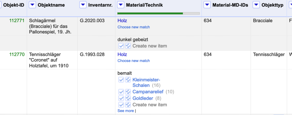 Screenshot from OpenRefine