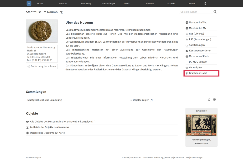 Weg zur Graphennavigation auf Institutionsseiten
