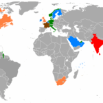 World map of countries by number of Tamil speakers.